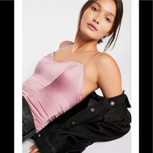 Free People Satin Lavender Purple Body Suit